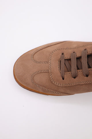 Brunello Cucinelli Brown Calfskin Leather Sneakers