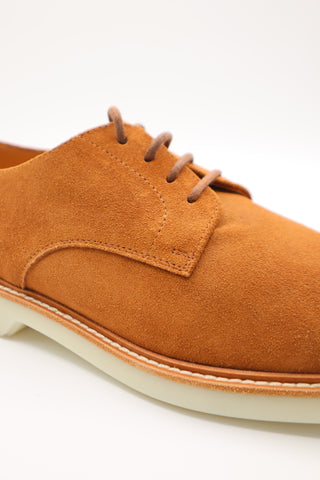 Brunello Cucinelli Mens Suede Leather Brown Cognac Shoes