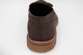 Tods Mens Pebbled Leather Tassled Loafers in Dark Brown