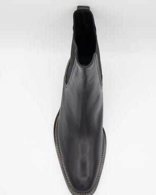 Tods Mens Heeled Leather Chelsea Boots in Black