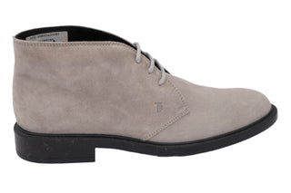 Tods Mens Suede Leather Ankle Boots in Off White