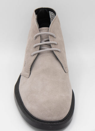 Tods Mens Suede Leather Ankle Boots in Off White