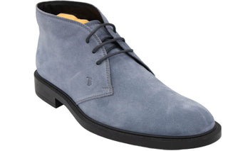 Tods Mens Suede Leather Ankle Boots in Sky Blue