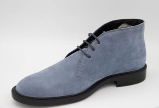 Tods Mens Suede Leather Ankle Boots in Sky Blue