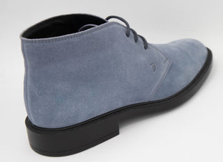 Tods Mens Suede Leather Ankle Boots in Sky Blue