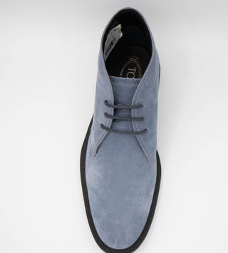 Tods Mens Suede Leather Ankle Boots in Sky Blue