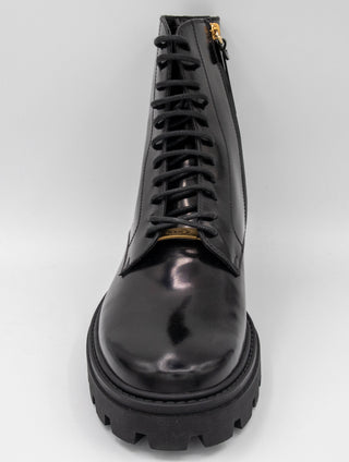 Tods Mens Leather Lace Up Boots in Black