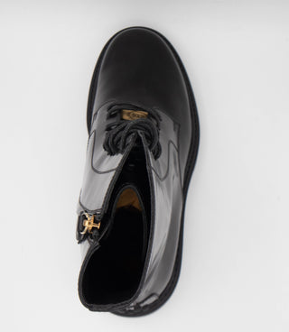 Tods Mens Leather Lace Up Boots in Black