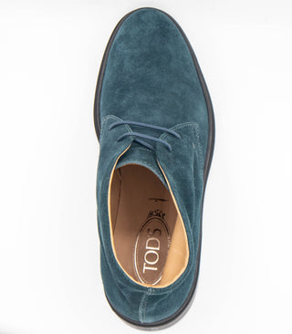 Tods Mens Suede Leather Ankle Boots in Blue
