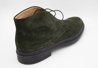 Tods Mens Suede Leather Ankle Boots in Dark Green