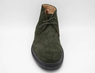 Tods Mens Suede Leather Ankle Boots in Dark Green