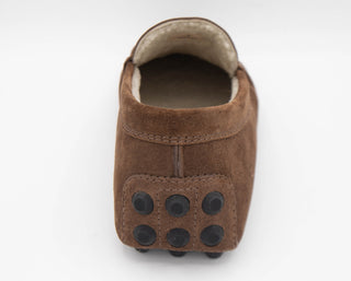 Tods Mens Sherpa Lined Leather Loafers in Brown