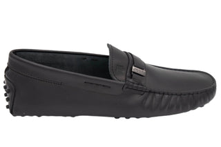 Tods Mens Leather Loafers in Black