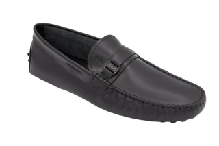 Tods Mens Leather Loafers in Black