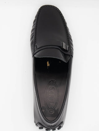 Tods Mens Leather Loafers in Black