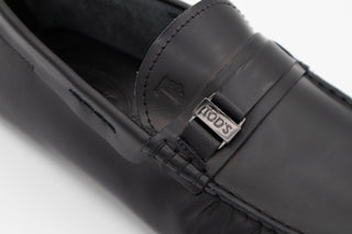 Tods Mens Leather Loafers in Black