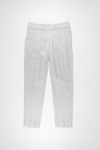Brunello Cucinelli Fluid Pleated Elasticated Waist Tapered Trousers Grey
