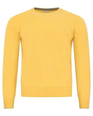 Brunello Cucinelli Mens Crew Neck Yellow Sweater