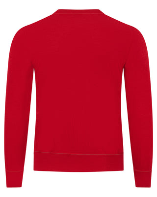 Brunello Cucinelli Mens Lightweight Cashmere Red Crew Neck Sweater