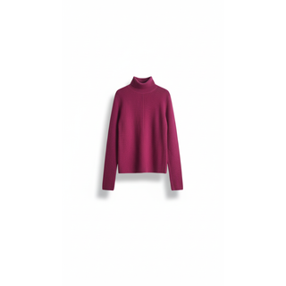 Tom Ford 100% Cashmere Ribbed Knit Turtleneck Raspberry