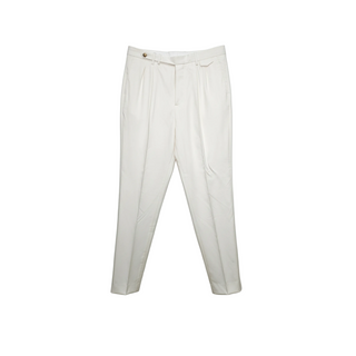 Brunello Cucinelli Cotton Linen Blend Two-Piece Suit Cream