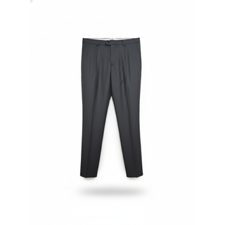 Brunello Cucinelli Wool Blend Single Pleat Trousers Charcoal Grey