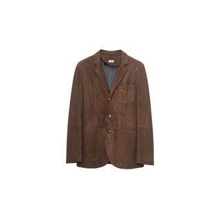 Brunello Cucinelli Brunello Cucinelli Suede Single-Breasted Patch Pocket Jacket