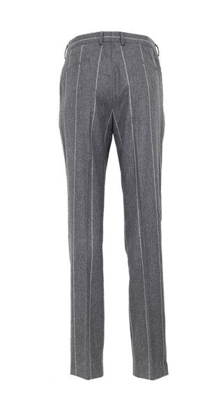 Brunello Cucinelli New Double Breasted Charcoal Grey Pinstripe Suit