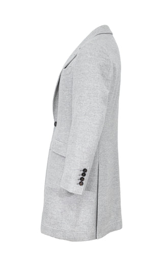 Brunello Cucinelli New Mens Light Grey 100% Cashmere Overcoat