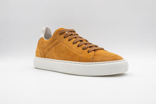 Brunello Cucinelli New Men’s Cognac Suede Low Top Sneakers