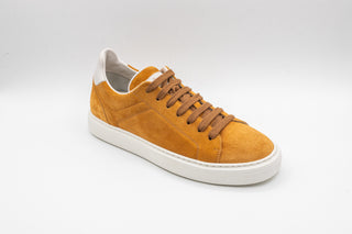 Brunello Cucinelli New Men’s Cognac Suede Low Top Sneakers