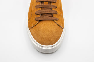 Brunello Cucinelli New Men’s Cognac Suede Low Top Sneakers