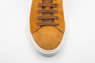 Brunello Cucinelli New Men’s Cognac Suede Low Top Sneakers