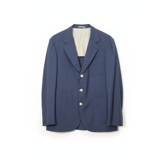 Brunello Cucinelli Subtle Plaid Navy Blazer Jacket