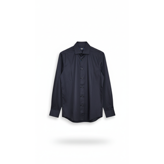 Cavalli Class Black Cotton Point-Collar Dress Shirt