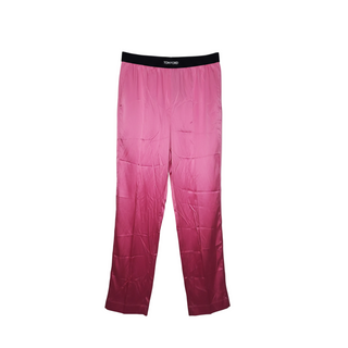 Tom Ford Satin Logo Waistband Straight-Leg Trousers
