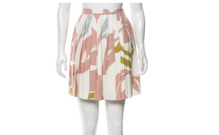 Christian Dior New Women's Silk Pink White Skirt