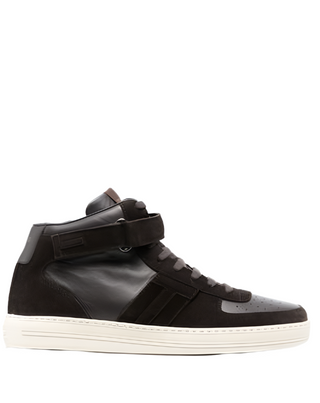 Tom Ford Mens Radcliff High-Top Sneaker in Chocolate Brown