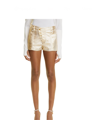 Tom Ford Womens Coated Denim Shorts In Gold