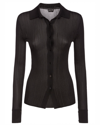 Tom Ford Womens Button Down Blouse In Black