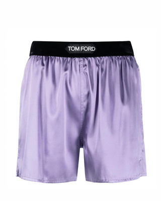 Tom Ford Womens Stretch Satin Boxer Shorts In Lilac