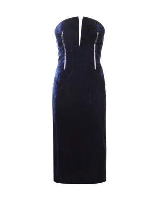 Tom Ford Womens Velvet Dress in Navy