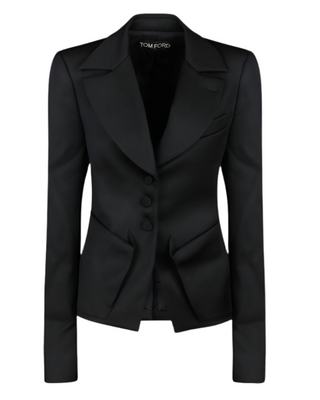 Tom Ford Womens Virgin Wool Black Blazer