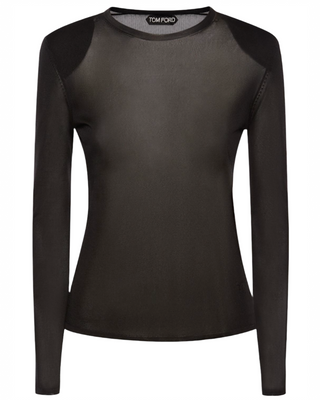 Tom Ford Women's Viscose Padded Shoulder Top In Black