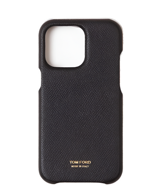 Tom Ford Mens Black iPHONE Case XIV PRO In Gold