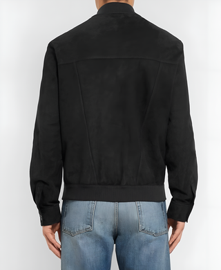 The Row Suede Dark Grey James Bomber Jacket