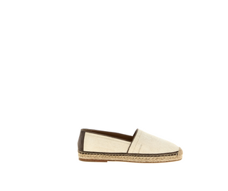Brunello Cucinelli Piping Espadrilles in Ivory with Taupe Accents