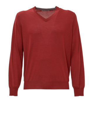 Brunello Cucinelli Mens New 100% Cashmere V-Neck Long Sleeved Sweater