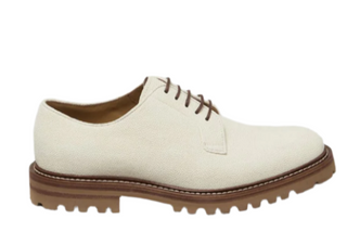 Brunello Cucinelli Mens Leather Lace Ups in White