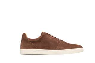 Brunello Cucinelli Suede Perforated Sneakers in Brown